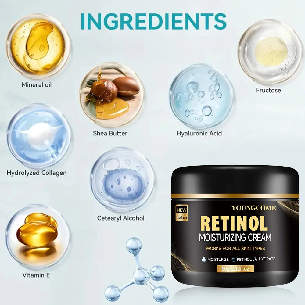 Men's Retinol Face Moisturizer Moisturizing Retinol Cream Anti-Wrinkle Aging Moisturizing Shrink Pores Whitening Smooth Retinol