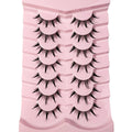 New 14/10/7/5Pairs Manga Lashes Natural Eyelashes Soft Cross Wispy Clear Band False Eyelashes Doll Eyes Lashes Cosplay Extension