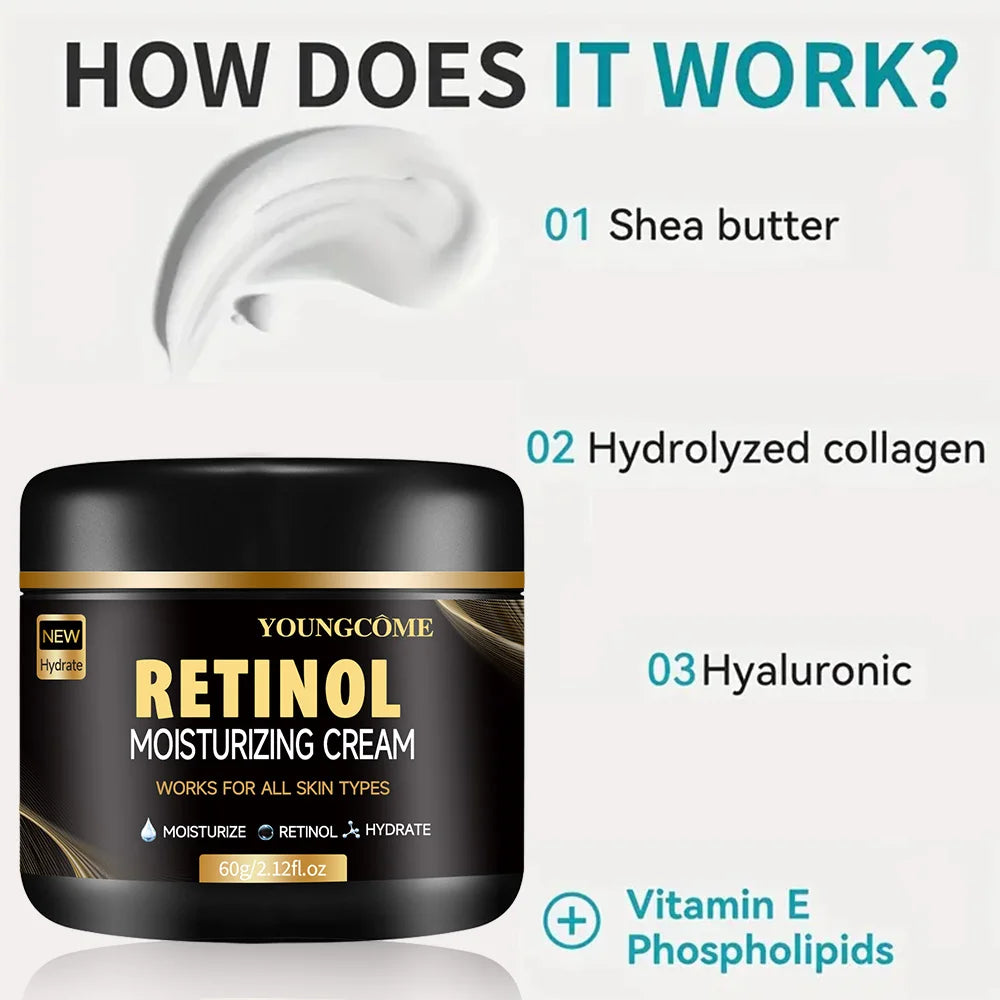 Men's Retinol Face Moisturizer Moisturizing Retinol Cream Anti-Wrinkle Aging Moisturizing Shrink Pores Whitening Smooth Retinol